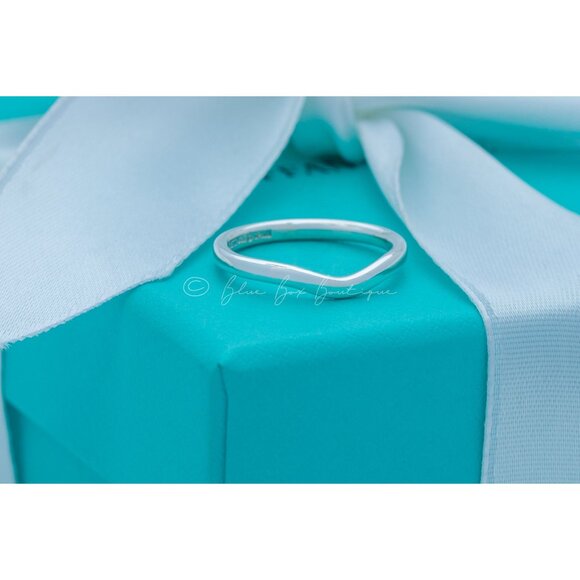 Tiffany & Co. Ring Elsa Peretti Stackable Curved Wave Band in Silver Size 5 - Picture 6 of 9